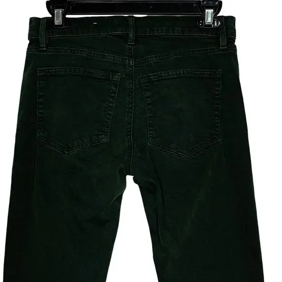 Loft Skinny Jeans Double Frayed Hem 5 Working Pockets Belt Loops Green Size 26 - Picture 5 of 14